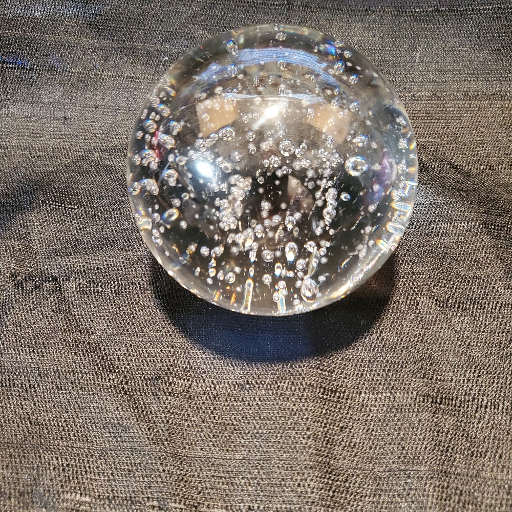 Elegant Clear Glass Sphere with Bubble Design